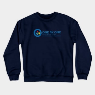 One By One Blue logo in landscape with tagline Crewneck Sweatshirt